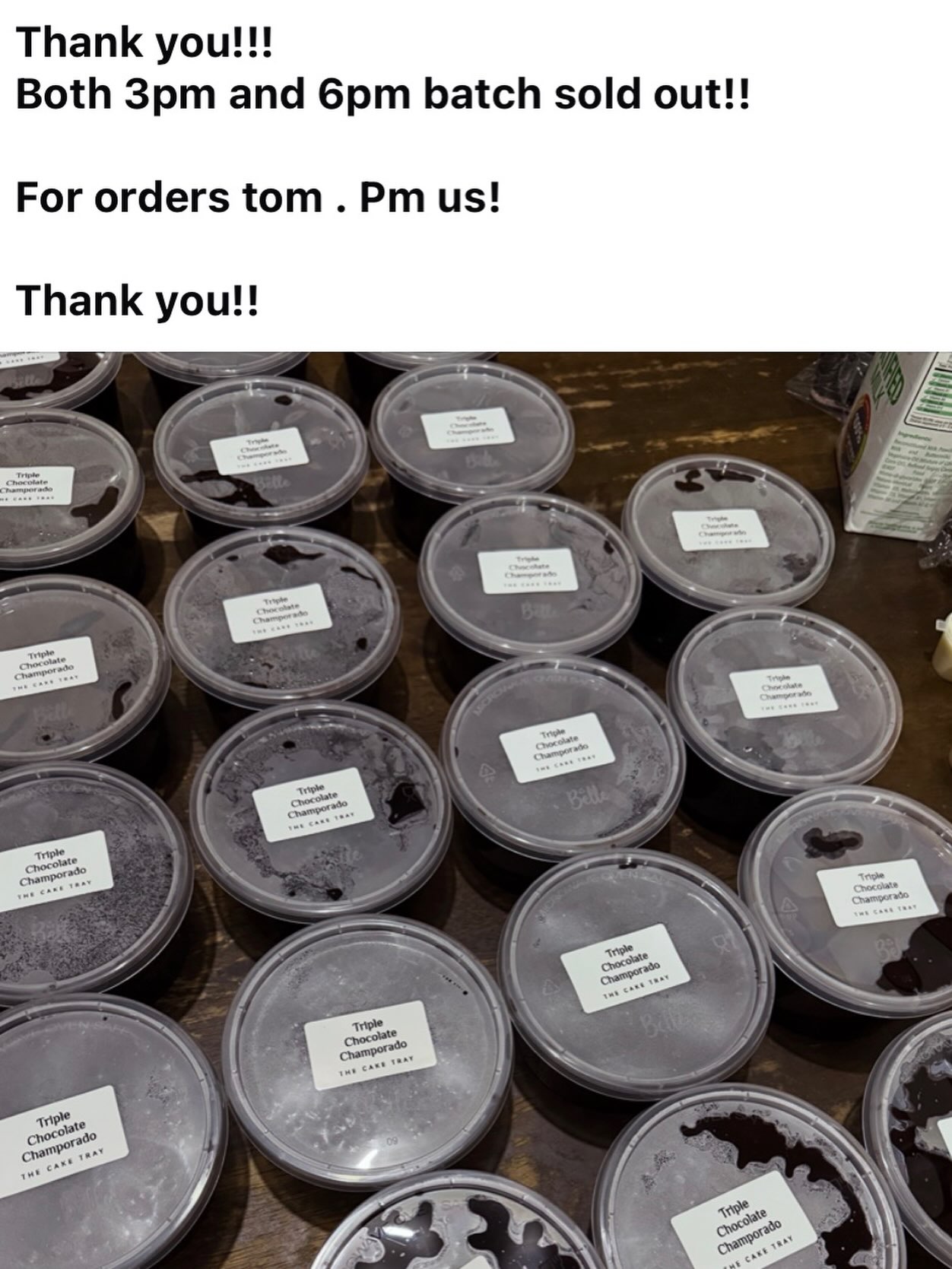 Triple chocolate champorado prepared for a food drop